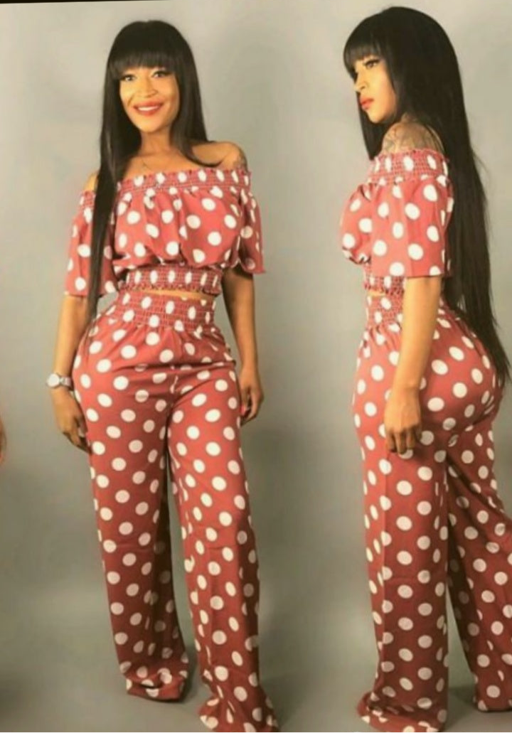 Plum Polka Dot Tracksuit Set