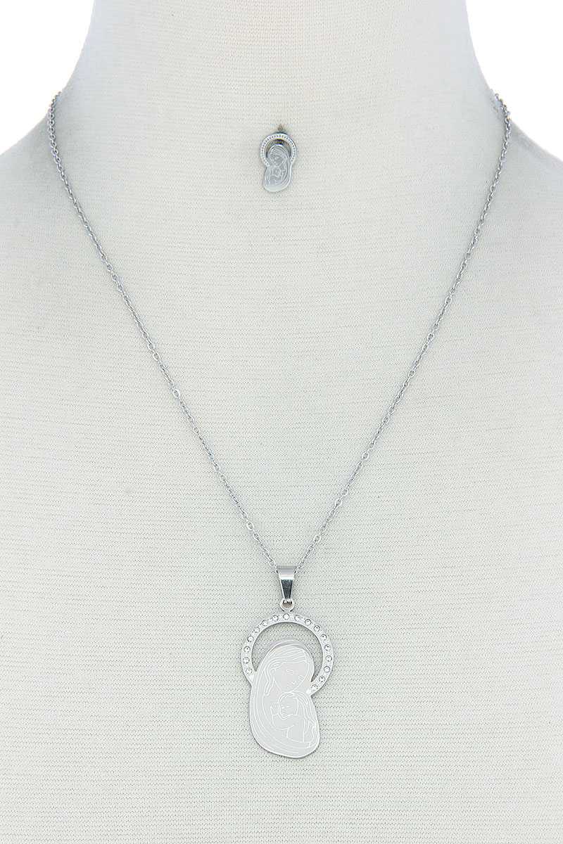 Fashion Stylish Mary Pendant Necklace And Earring